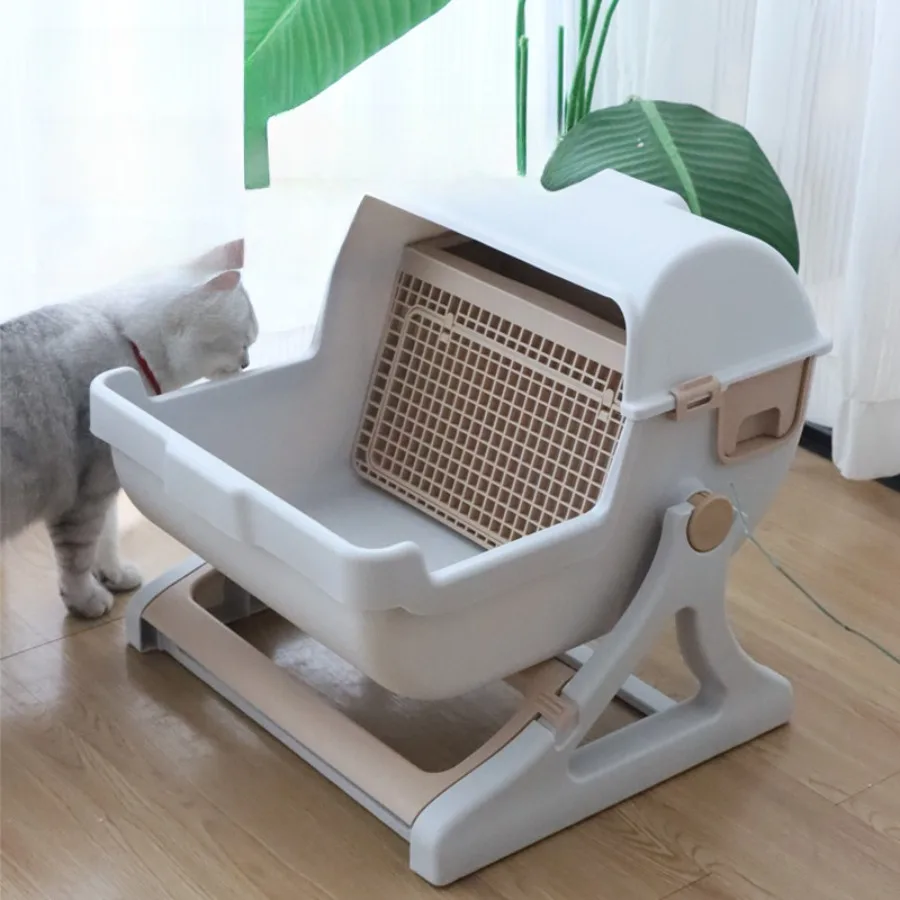 

1 шт., ящик для кошачьего туалета, съемный и легко собираемый, с защитой от брызг, полузакрытый ящик для кошачьего туалета, тип ящика, бассейн для домашних какашек