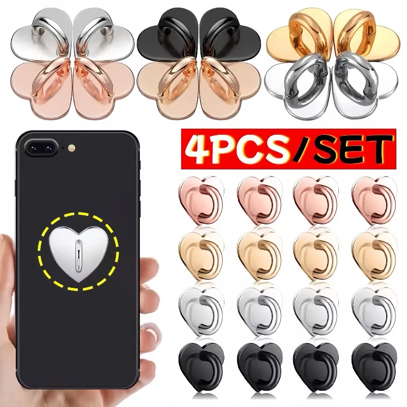 Crochet de breloque de téléphone en forme de cœur en métal, lanière d'attache, support d'ancre, Patch adhésif pour coque de téléphone portable, sangles arrière, connecteurs de chaîne