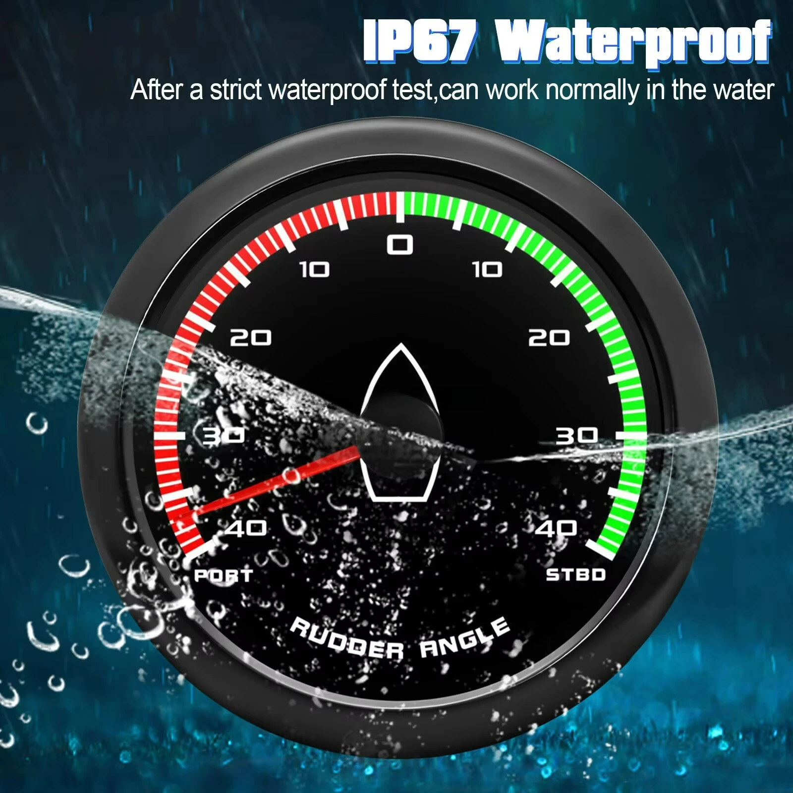 

Hemu 85mm Rudder Angle Meter Gauge 0-190ohm Boat Marine Rudder Angle Indicator