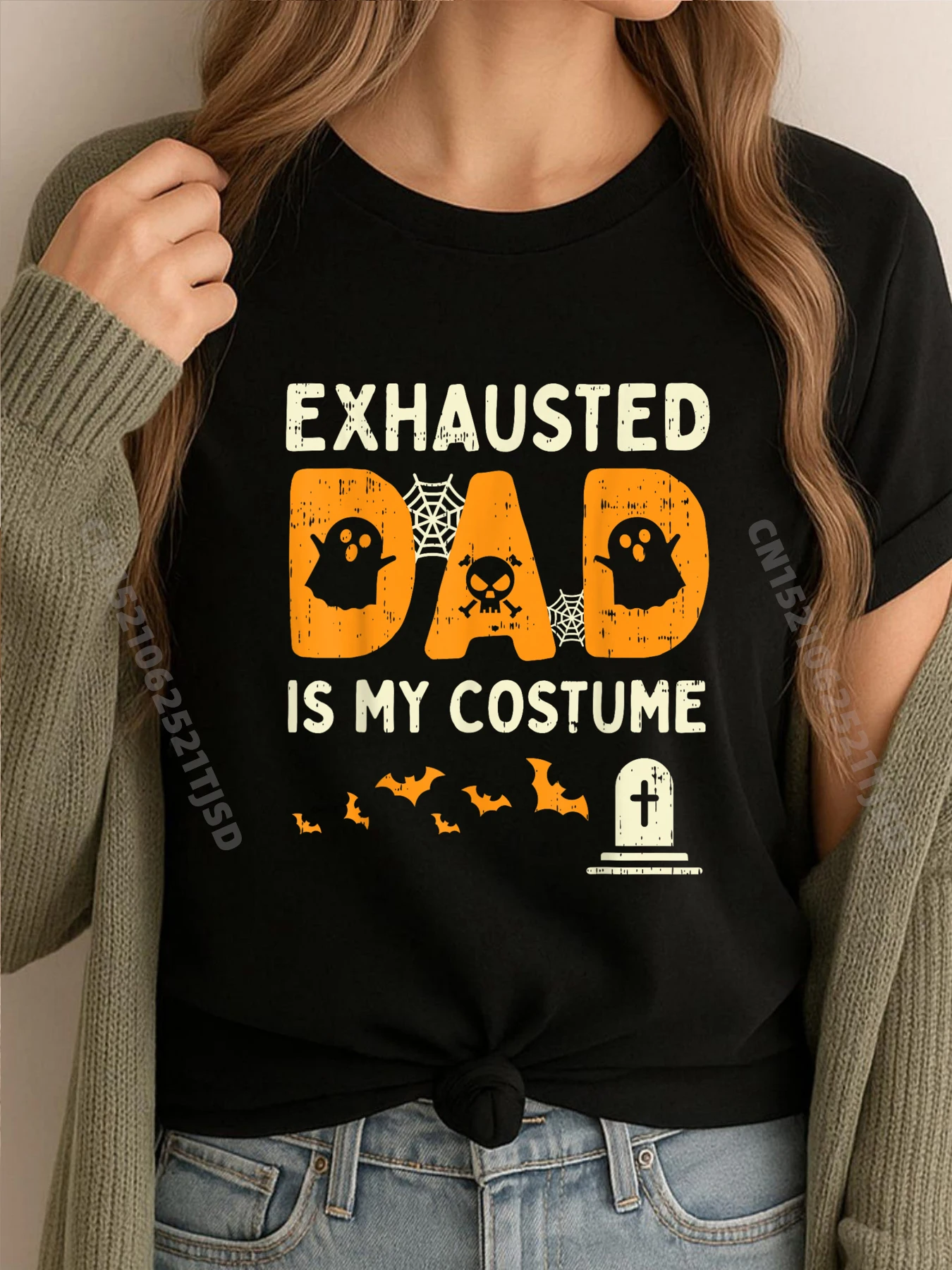 

Футболка с выхлопной папой в тон Хэллоуина, уличная одежда, футболка с короткими рукавами, футболка больших размеров с персонажем