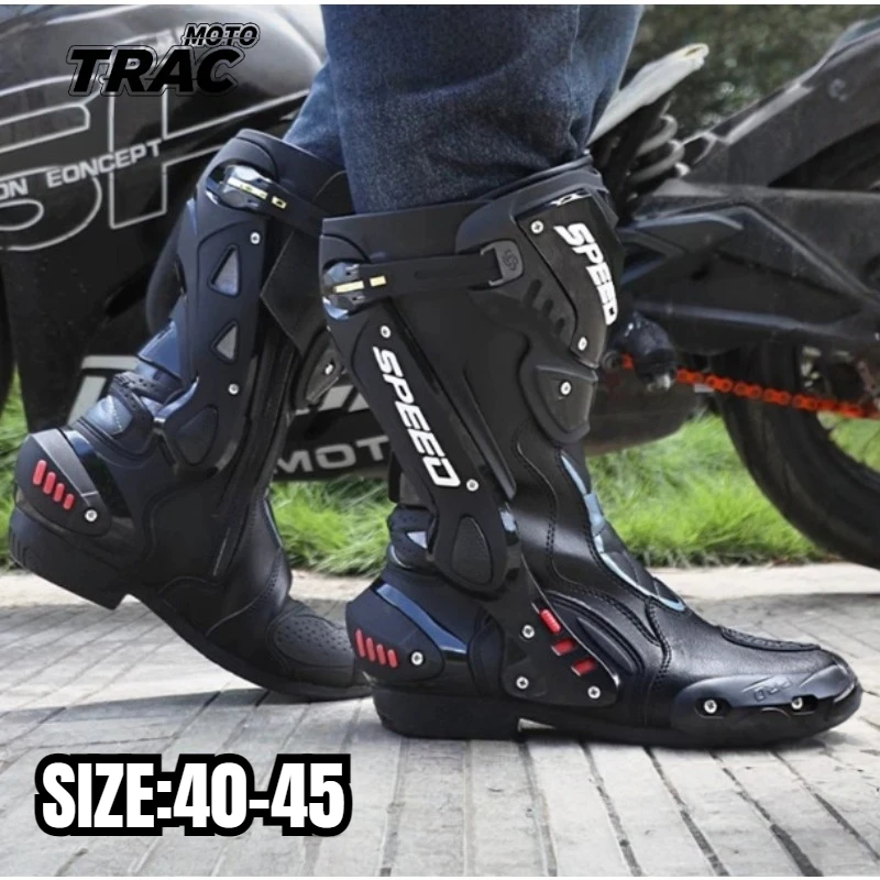 Motorbike Rider Boots Motocross Racing Waterproof Motorcycle Riding Shoes for Men and Women Spring Summer Knight Boot Botas Moto