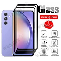 3 Pcs Tempered Glass For Samsung A56 A55 A54 A36 A35 A34 A25 A24 A16 A15 A14 Curved Full Cover Screen Protector