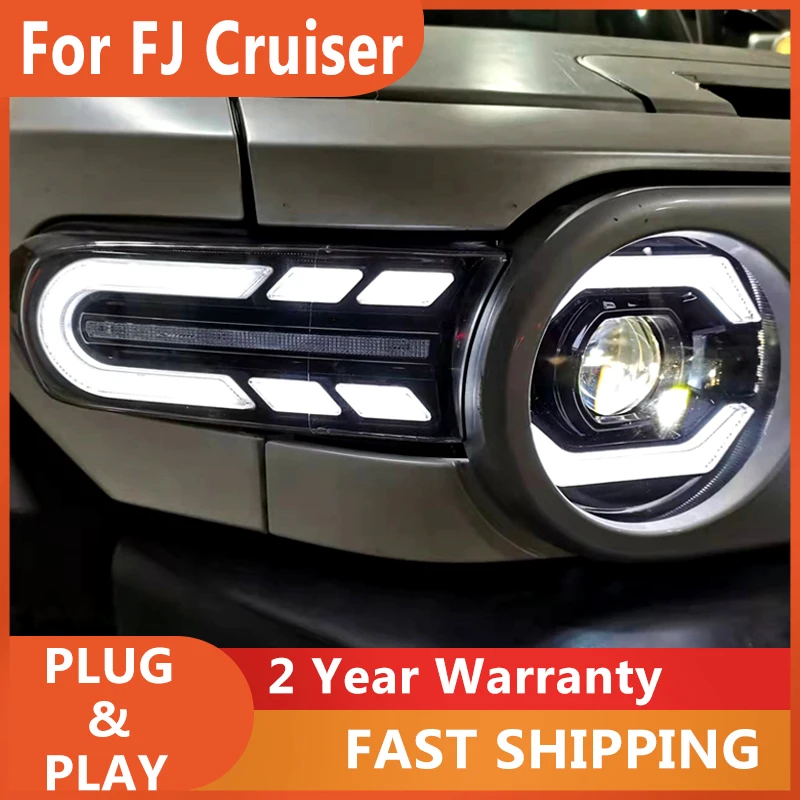 

Автомобильные аксессуары для фар Toyota FJ Cruiser 2007-2020, фара DRL, указатель поворота, линза проектора ближнего и дальнего света