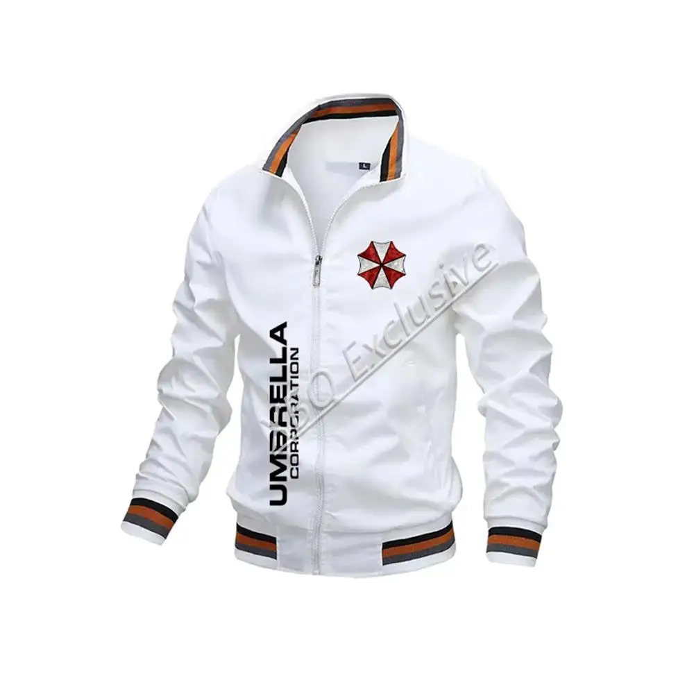 2024new Men\'s Thin Baseball Jacket Locomotive with Umbrella Corporation Logo For Four Season chamarras para hombres