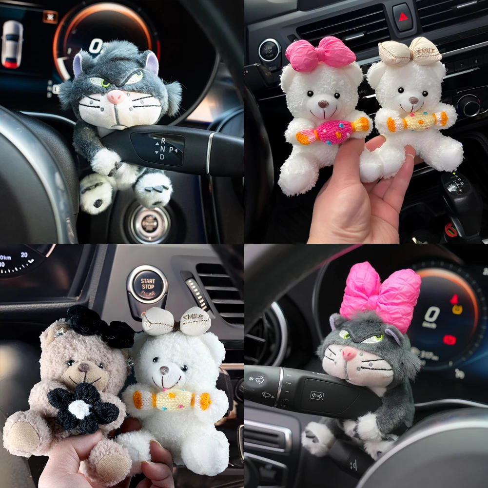 

Cute Animal Plush Car Ornaments Panda Cat Wiper Switch Decorations Ideal Gift for Friends Car Interior Decoration Accessories