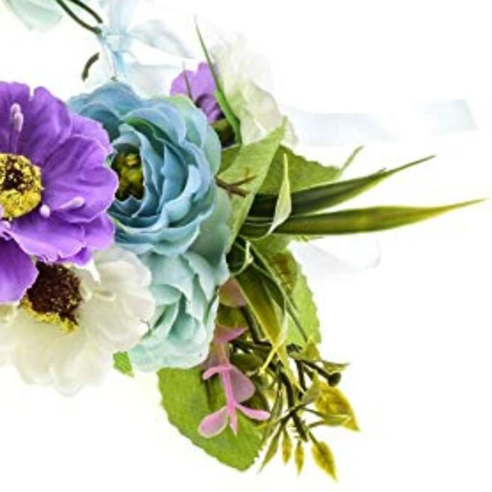 

1pc Artificial Flower Headband Bridal Hair Accessories Wedding Bands Prom Bride Vacation Wreath Hoop Elegant Design Lightweight