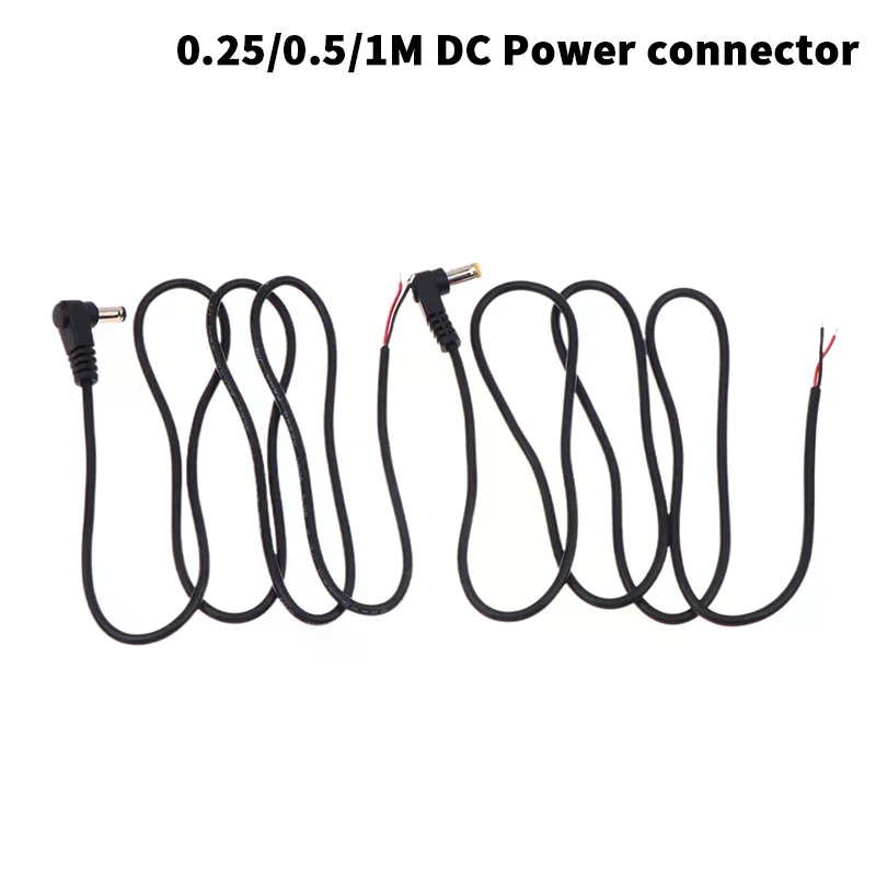 5.5 X 2.1mm/2.5mm Right Angle DC Power Cable DC Male Plug Power Connector Plug Connector Extension Line