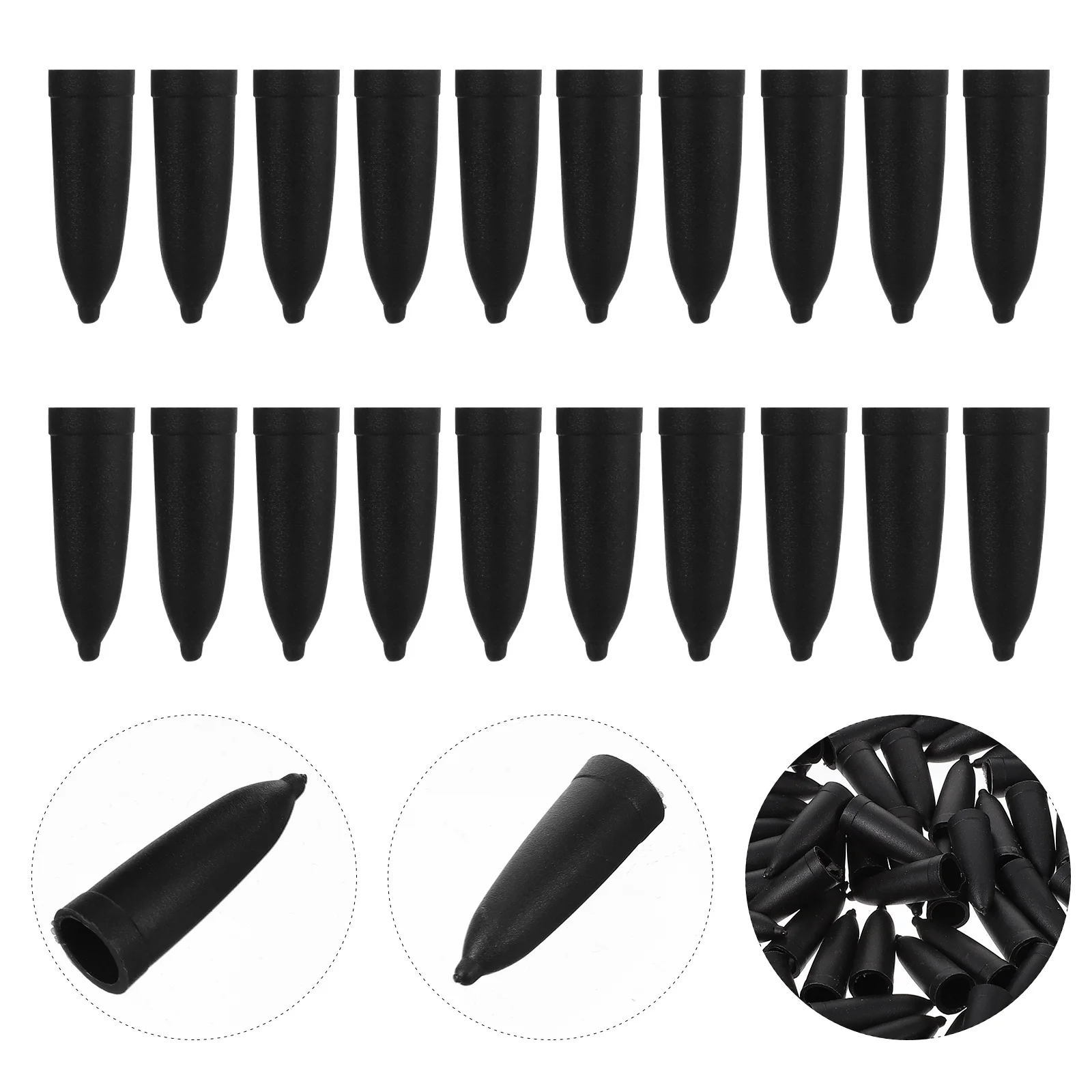 100 Uds. Funda para pinceles, fundas para bolígrafos, campana, fundas para caligrafía china, protectores de punta negros