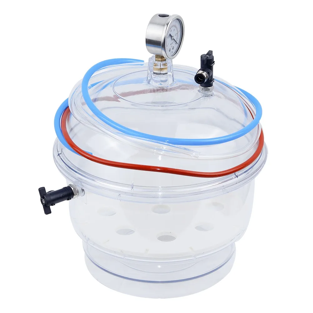 Vacuum Desiccators, Small Lab Desiccator, Double Valves Glassware Lab Desiccator Dryer Vacuum Desiccator Jar, 150mm/250mm