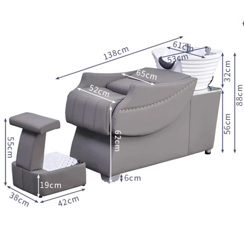 Professional Barbershop Head Spa Equipment Modern Vintage Thai Shampoo Bed Luxury Trendy Commercial Furniture Cadeira