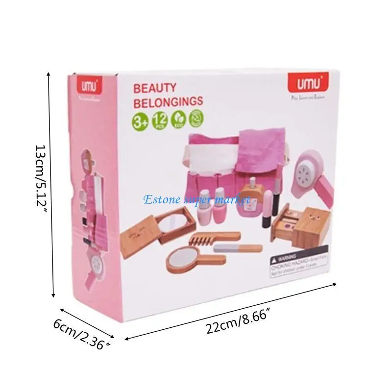 090b Fingta giocare a trucco cosmetico bellezza bellezza con borsa trasparente per ragazza