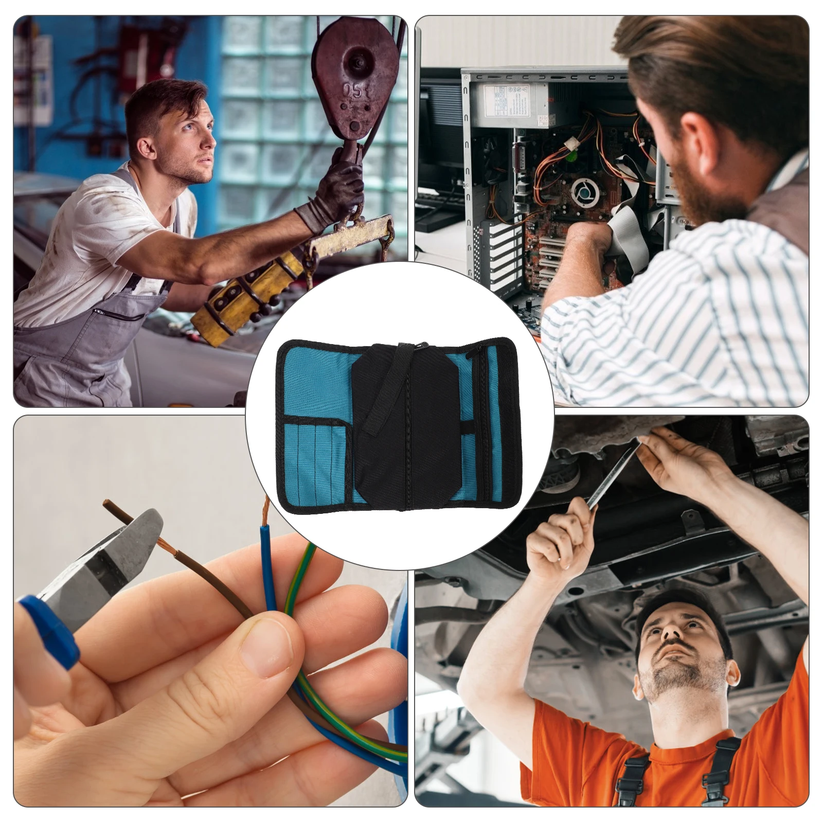 Multifunctional Tool Pouch Heavy Duty Oxford Cloth Zipper Utility Storage Bag Organizer for Tools Tool Pouch Bags for Tools