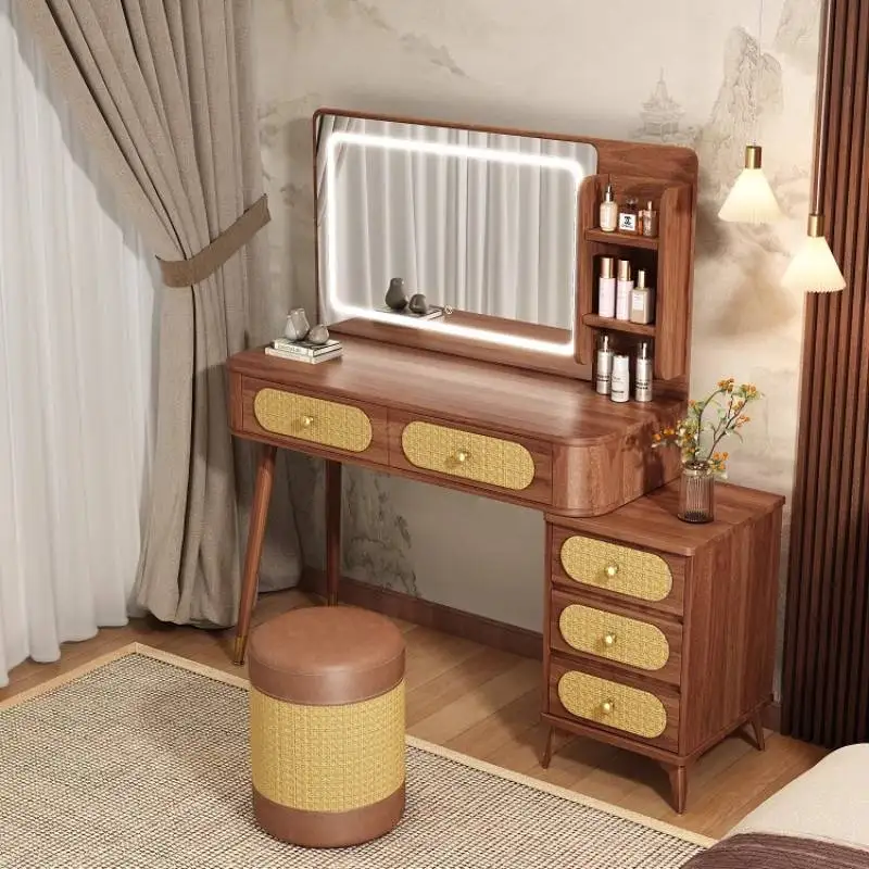 

Simple Natural Vanity Table Dest Drawer Brown Solid Wood Makeup Vanity Desk Bedroom Modern Coiffeuse De Chambre Furniture Home
