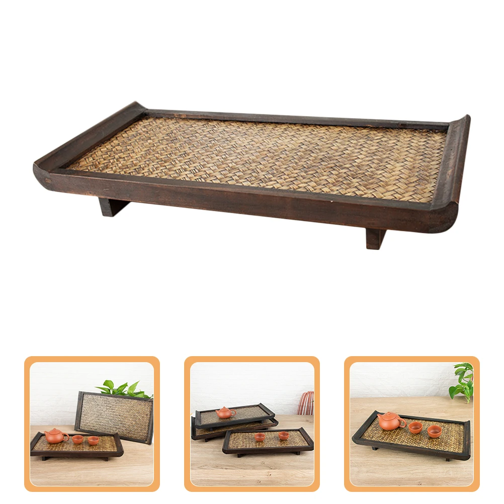 

Stylish Rectangle Serving Snack Food Storage Snack Bread Tea Tray Cups Food Serving Tray Home Hotel Salon Decor