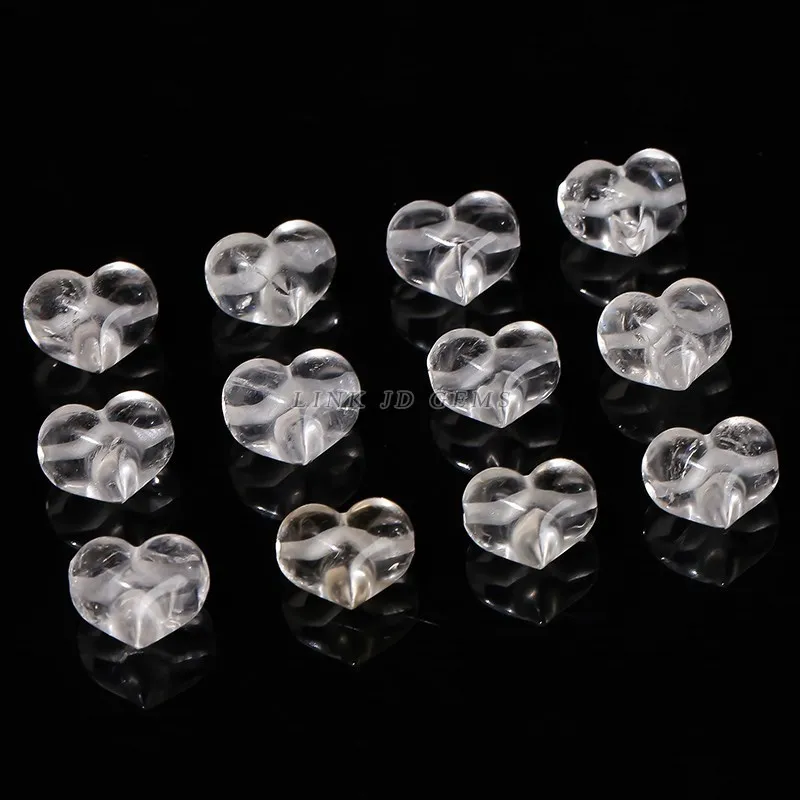 1 Pc Natural Rock Quartz Heart Shape Carved Bead White Crystal Pendant For Jewelry Making Diy Necklace Bracelet Accessory