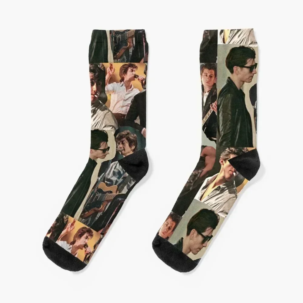 Alex Turner Arctic Monkeys Collage Socks anti-slip Run japanese fashion custom sports Socks Man Women's