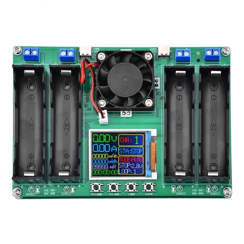 

LCD Display 18650 Lithium Battery Digital Measurement Lithium Battery Power Detector Module 4 Channels Battery Capacity Tester D