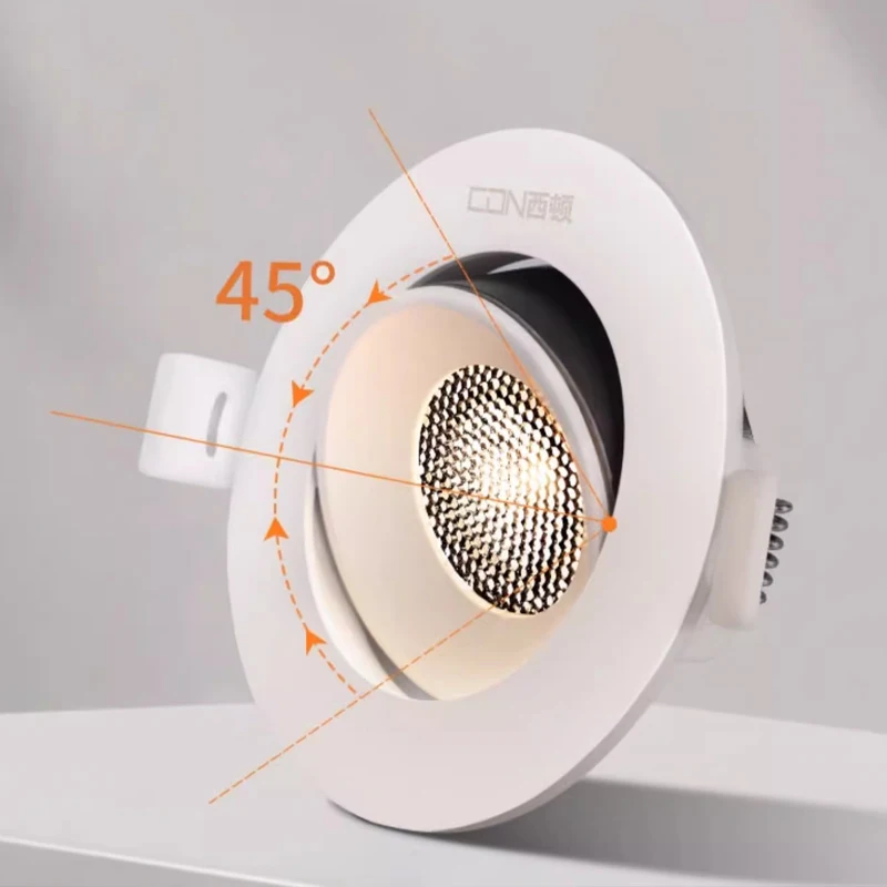 

Ultra-Thin LED Recessed Ceiling Lights - 7W Anti-Glare Spotlights for Living Room, Hallway, Warm Light, Aluminum Alloy, ES12 ﻿