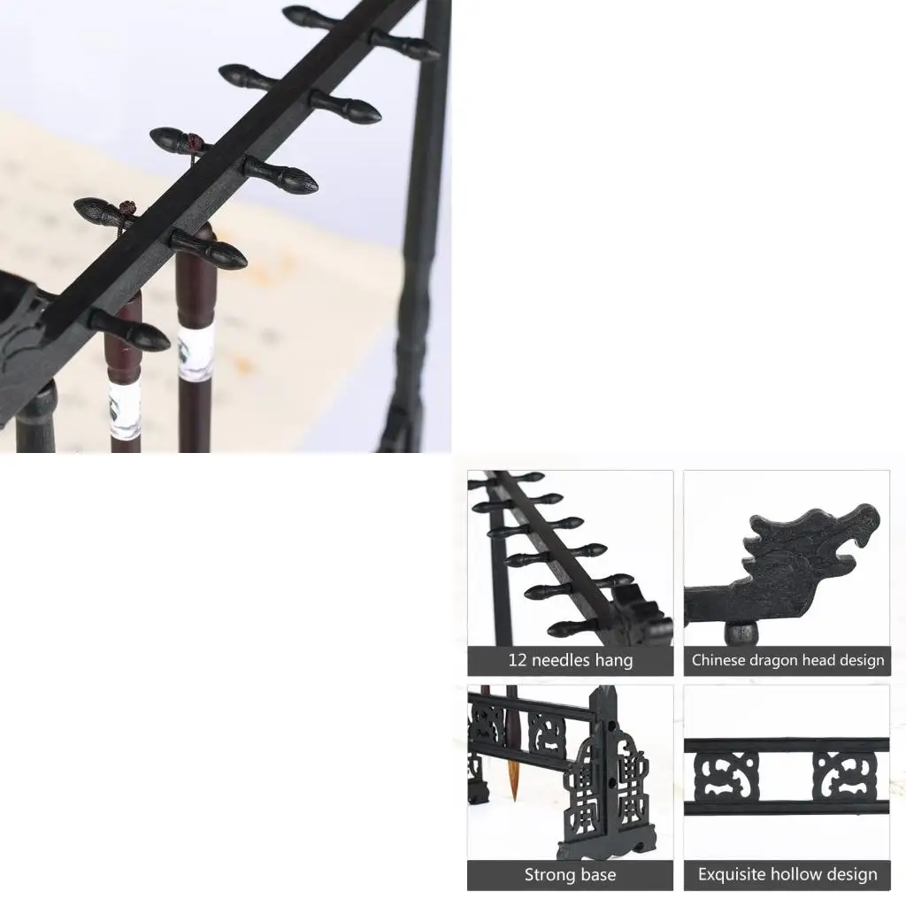 

Vintage Brush Pen Holder Rack 12-pin Resin Brush Pen Holder