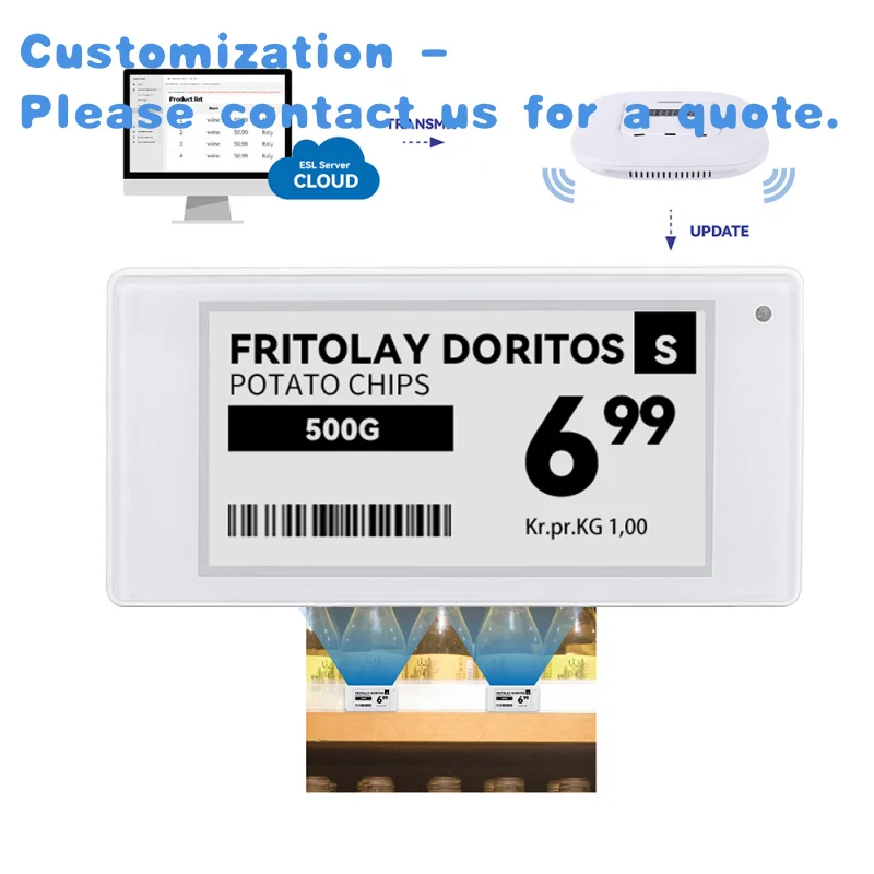 

custom.Retail Store Digital Price Electronic Label Shelf Esl System Epaper Display Grocery