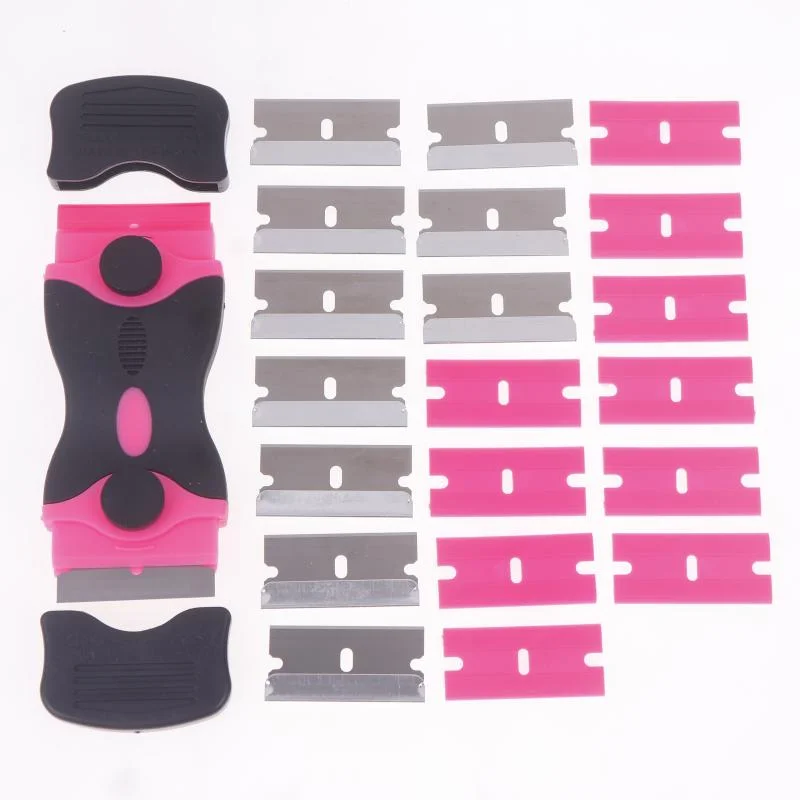 Glue Removal Blade Glass Oven Razor Scraper Plastic Handle Razor Scraper Spatula Car Film Tool Window Cleaning Blade Scraper