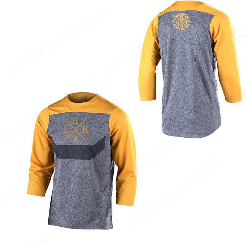 Men's Summer Loose Rider 3/4 Sleeve Jersey MTB MX Mountain Cycling Endurance Shirt DH Off Road Motorcycle Sweatshirt