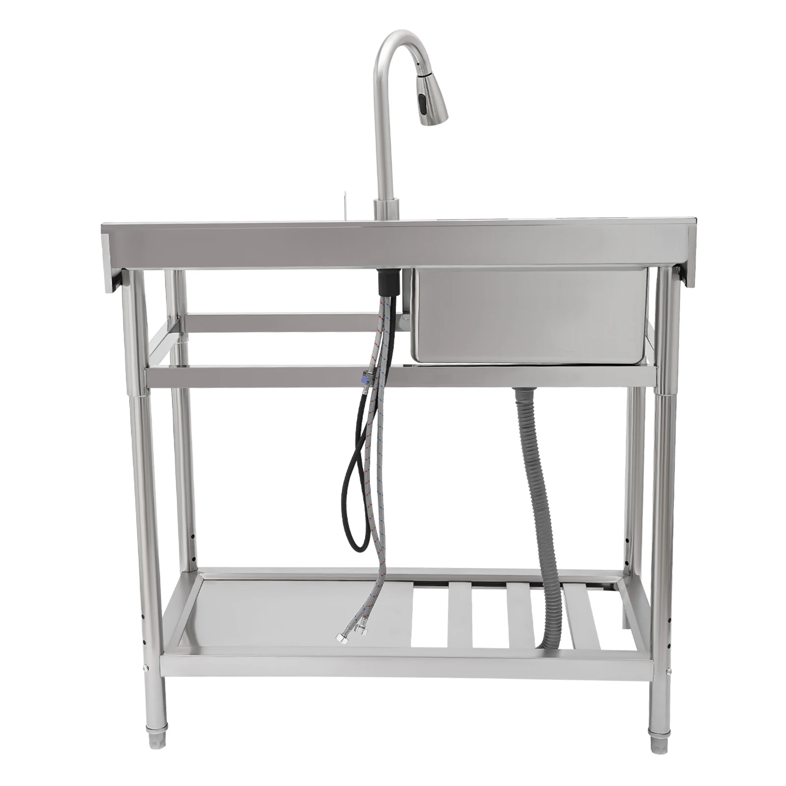 Kitchen sinks-Multi-Functional Stainless Steel Sink with with Optional Left or Right Sink Placement,for Versatile Kitchen Use