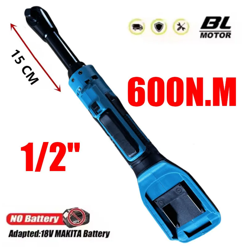 For Makita 18V Battery Brushless Electric Ratchet Wrench 1/2