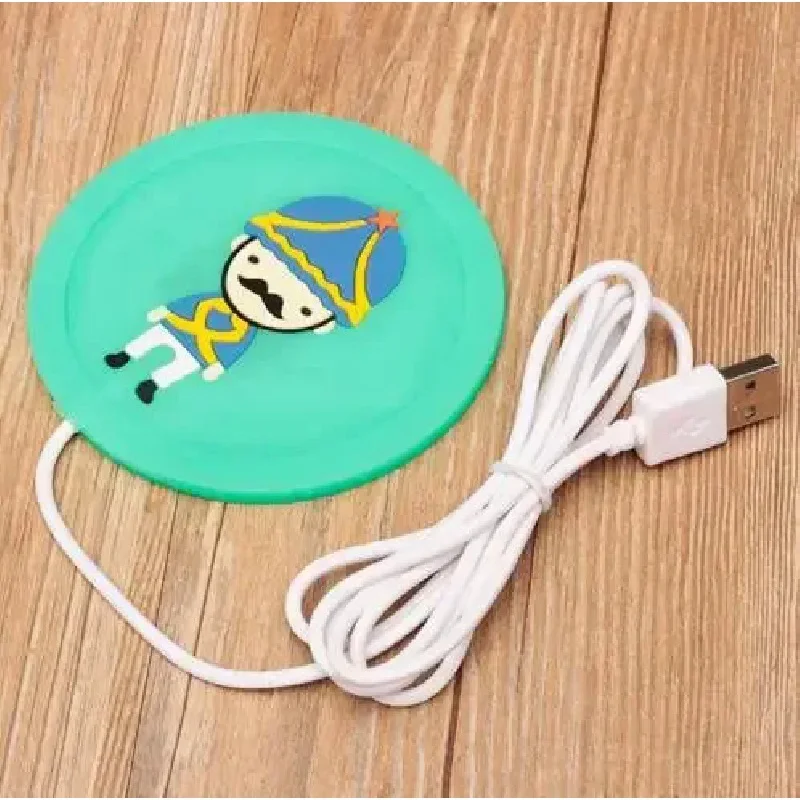 Cartoon creative heating heated warmer silicone pvc electric Insulation usb coaster