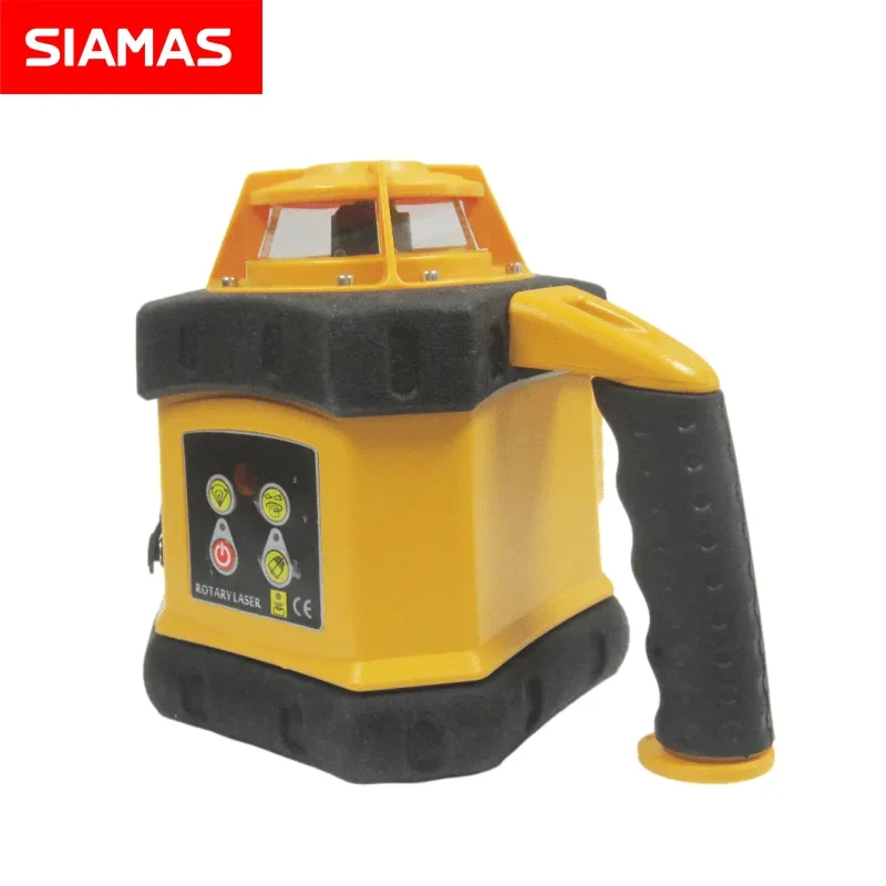 SIAMAS Horizontal Red Rotary Laser Level 360 Degree Rotating Leveling With Hand-held Receiver 500m Range Detector