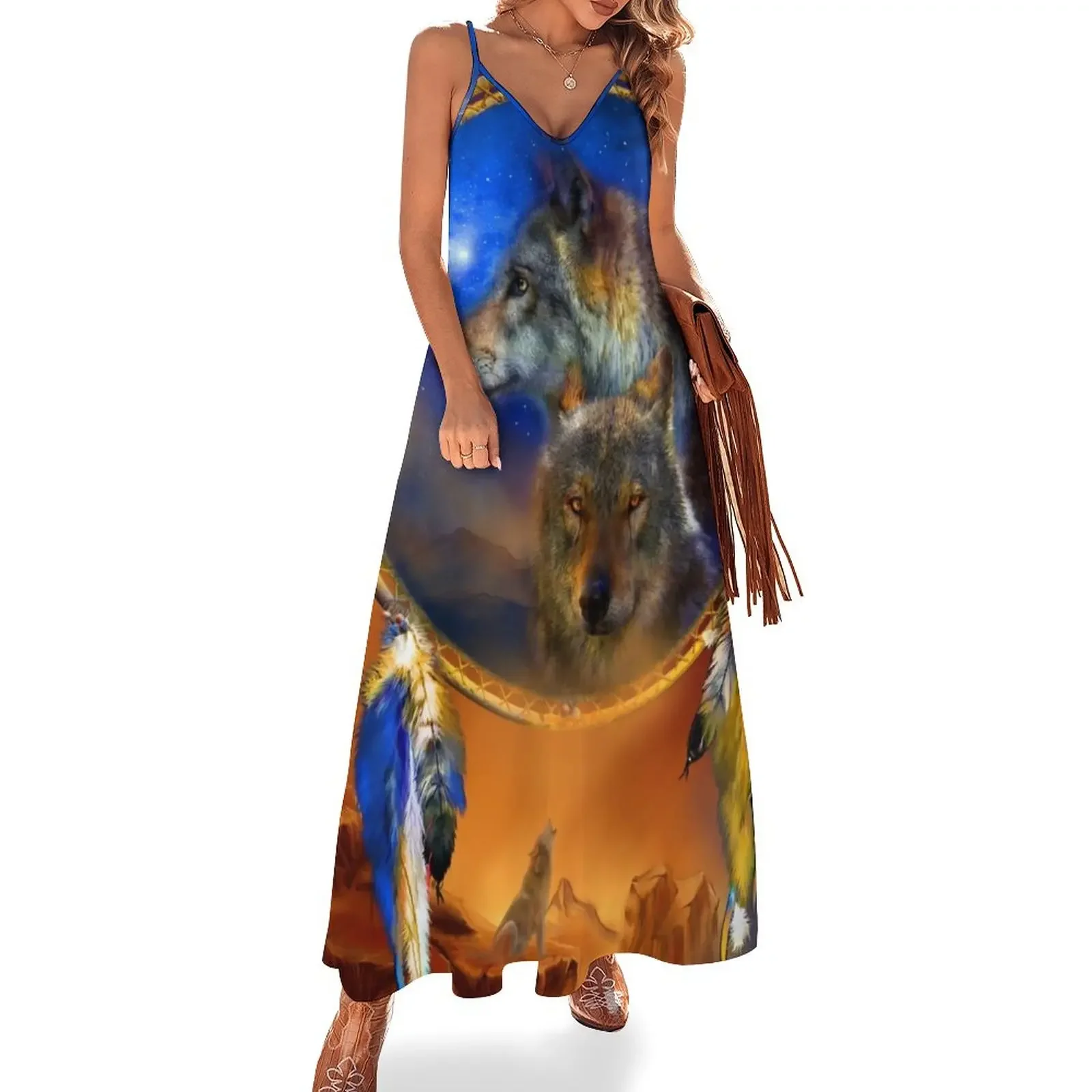 

Dream Catcher - Wolf Dreams Sleeveless Dress african dresses for woman women's summer dresses 2025 summer dresses women 2025