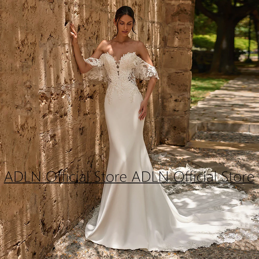 

Sexy Sweetheart Mermaid Wedding Dress Vestido De Noiva Off The Shoulder Beading Applique Court Train Illusion Bridal Gown