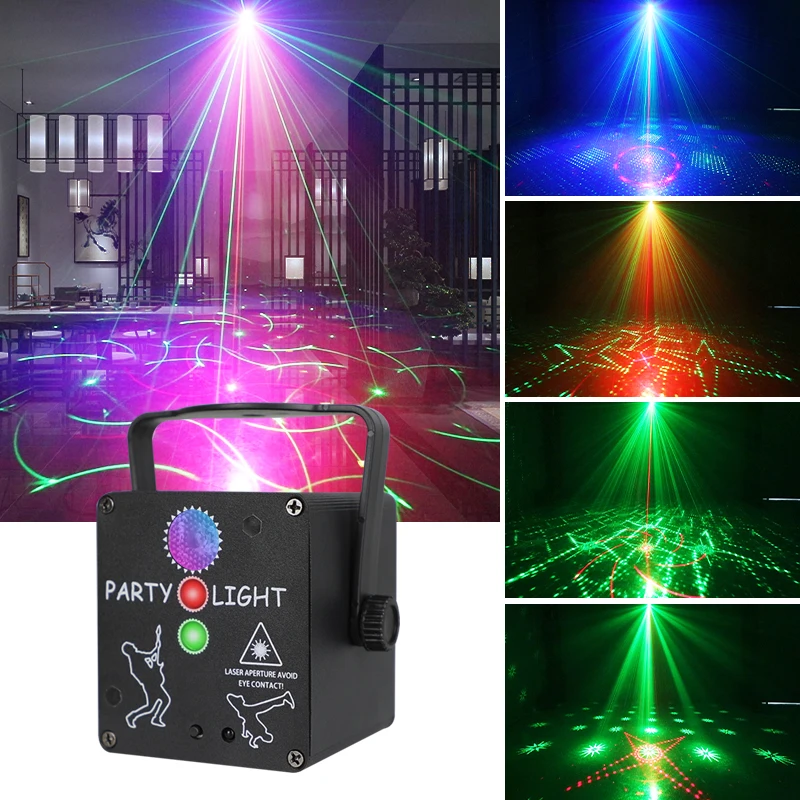 HCWE Disco Lamps USB Mini Party Lights Portable Projector Colorful RGB DJ Stroboscopes Stage Lighting For Bar Club Karaoke Light