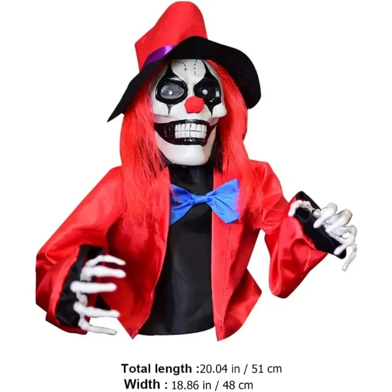 Décoration d'halloween qui brille dans la nuit, accessoire suspendu fantôme de Clown pour maison hantée, intérieur et extérieur, décor de scène d'horreur de fête effrayante