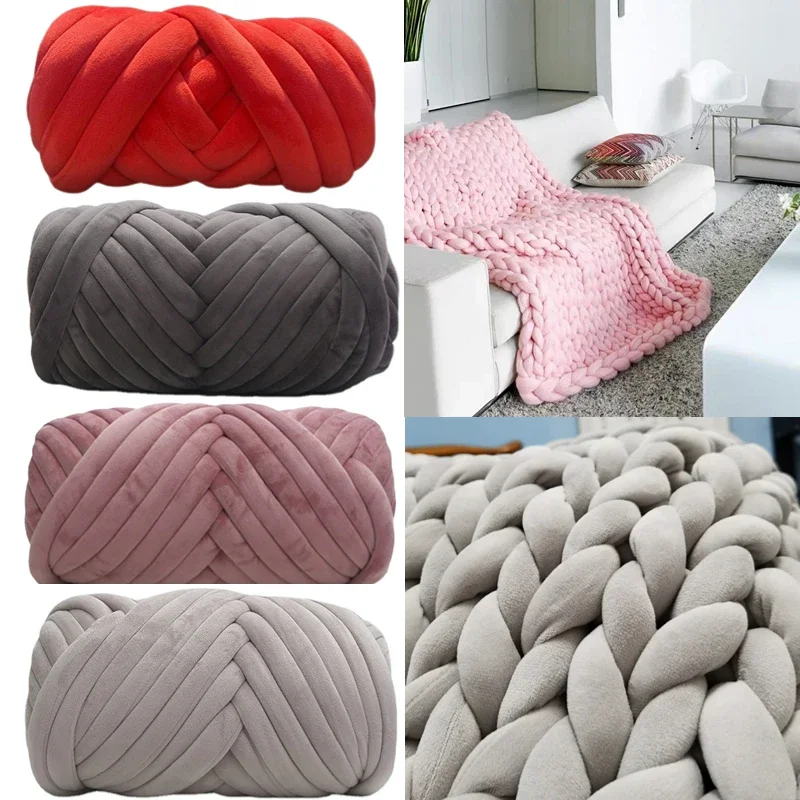 

Chunky Yarns Crystal Velvet Filling Yarn DIY Handmade Wool Blanket Thread Cloth Pillow Cat Nest Machine Washable /1kg