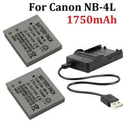 NB-4L NB 4L NB4L batería 1750mah para Canon IXUS 30 40 50 55 60 65 80 100 I20 110 115 120 130 IS 117 220 225 230 255 baterías