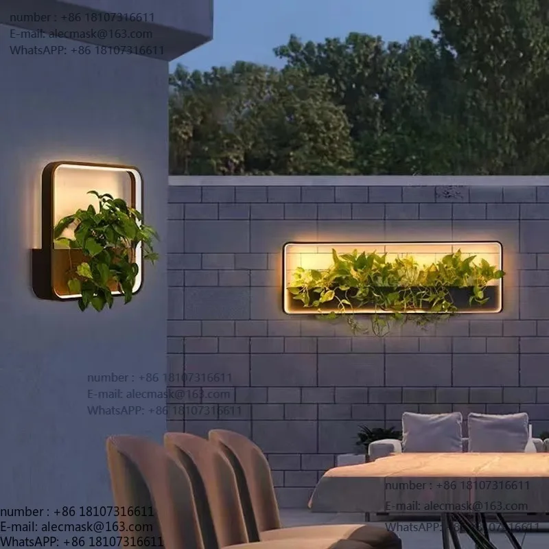 

Outdoor wall lights, solar villa courtyard exterior garden pillar hotel , wall decoration, potted