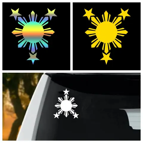 Philippines Sun Flag Naklejka samochodowa Wodoodporna naklejka winylowa na karoserię Zderzak Tylna szyba Dekoracyjna