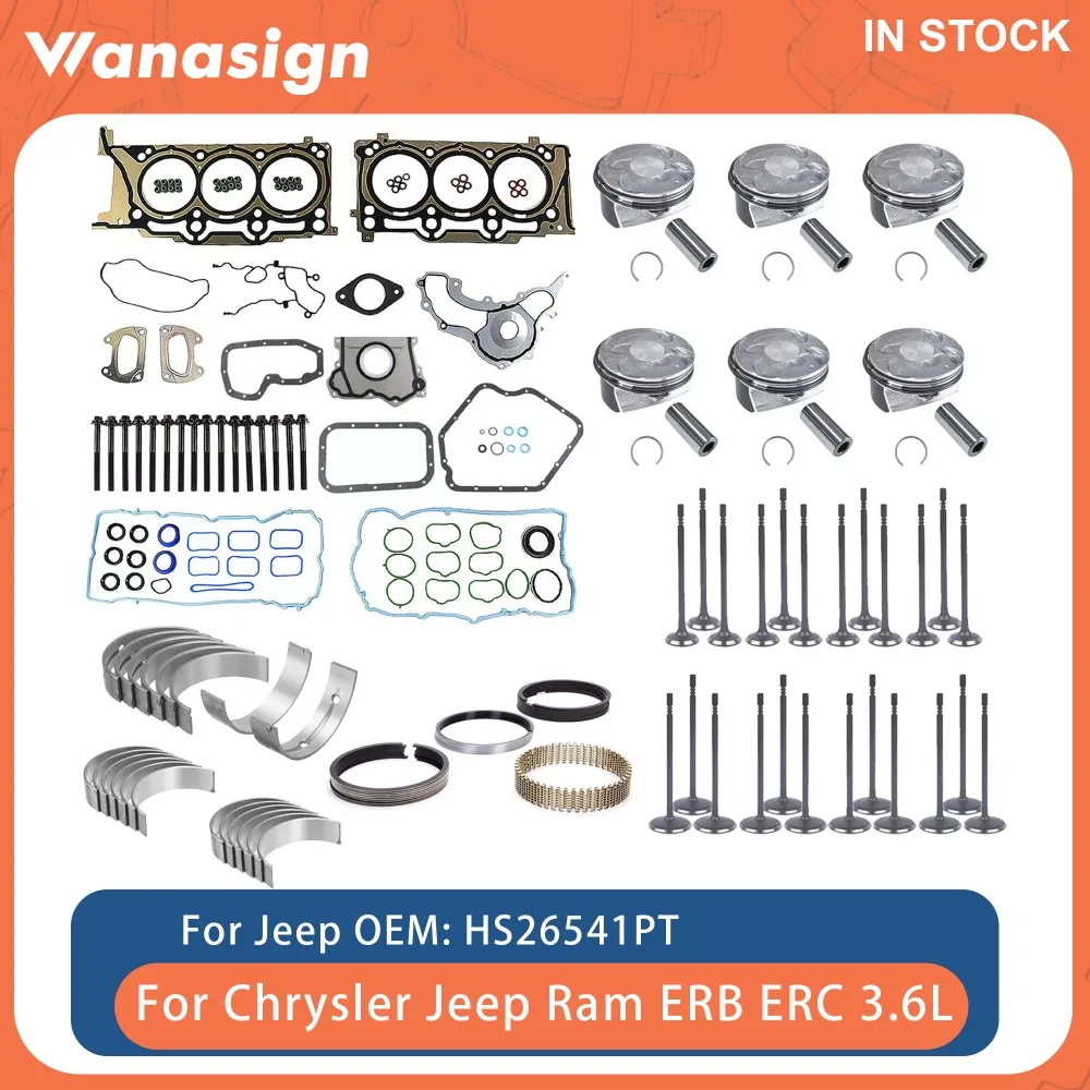 

Engine Rebuilding Gasket Kit Fit 3.6 L For Chrysler Dodge Avenger Jeep Wrangler 300 Ram 1500 ERB ERC 3.6L V6 GAS 11-16 HS26541PT