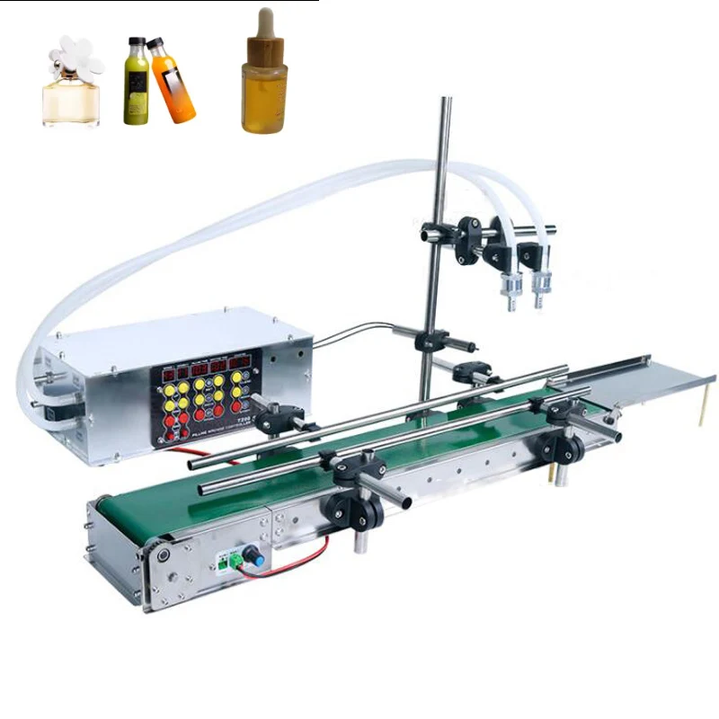 Large Flow Automatic Conveyor Belt Double Head Liquid Filling Machine Sense High Precision 3L Per Min Large Amount Of Filling