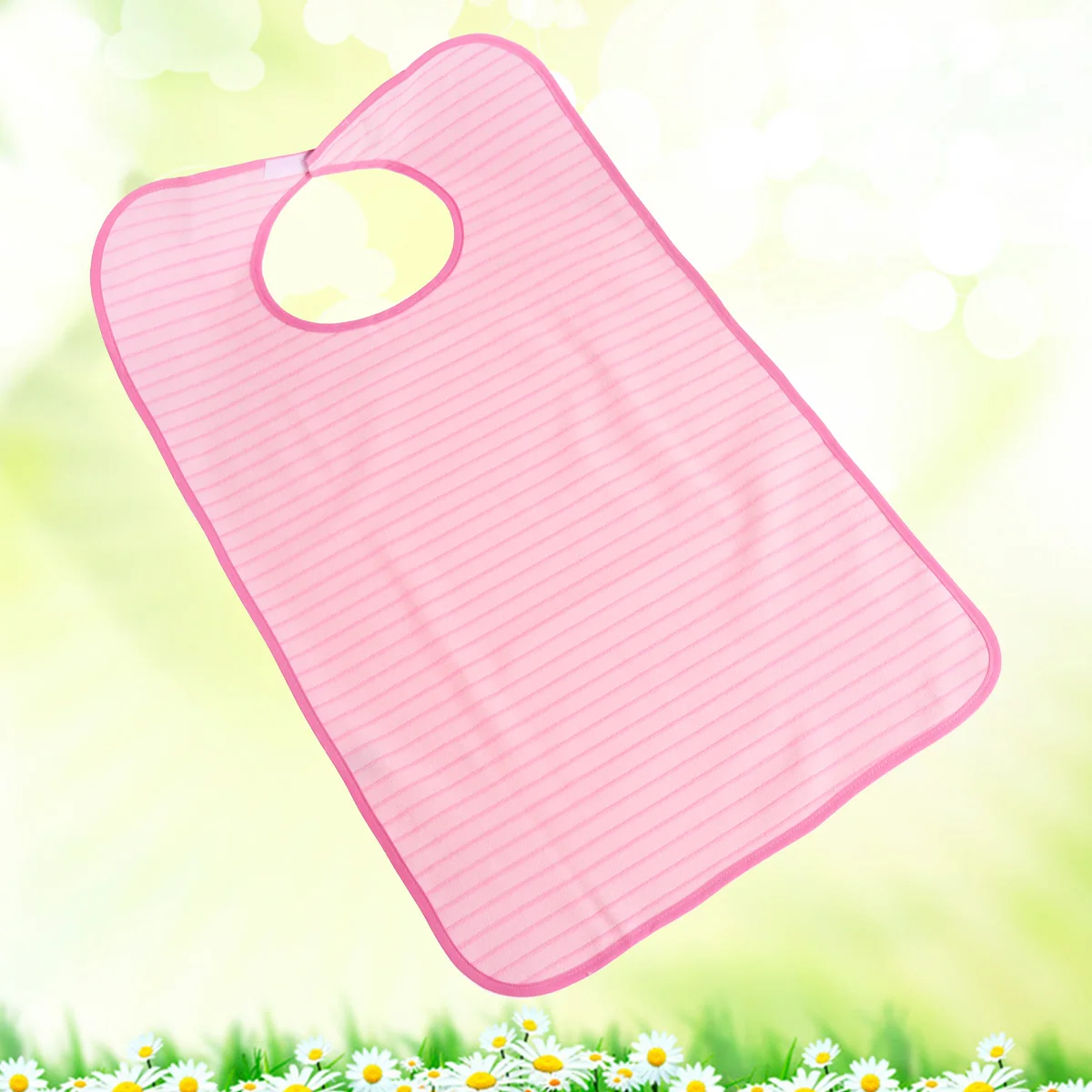 

Pink Adult Waterproof Bib Double Layer Absorbent Clothing Protector For Mealtime Elderly Bedridden Dexterity Issues