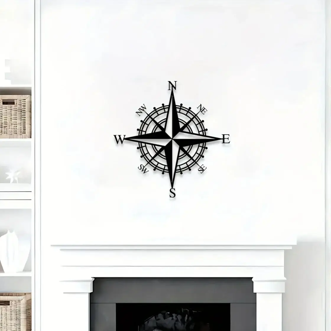 

Pirate's Wall Home Decor& Metal Nautical Compass Wall Art Decoration Gifts For Bedroom Living Room Garden Farmhouse Decor