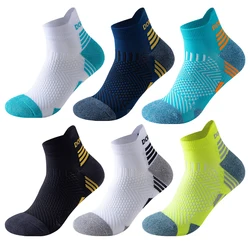 3 pares de calcetines para correr maratón hombre mujer calcetines tobilleros deportivos profesionales Fitness tubo acolchado grueso calcetines cortos de barco de corte bajo