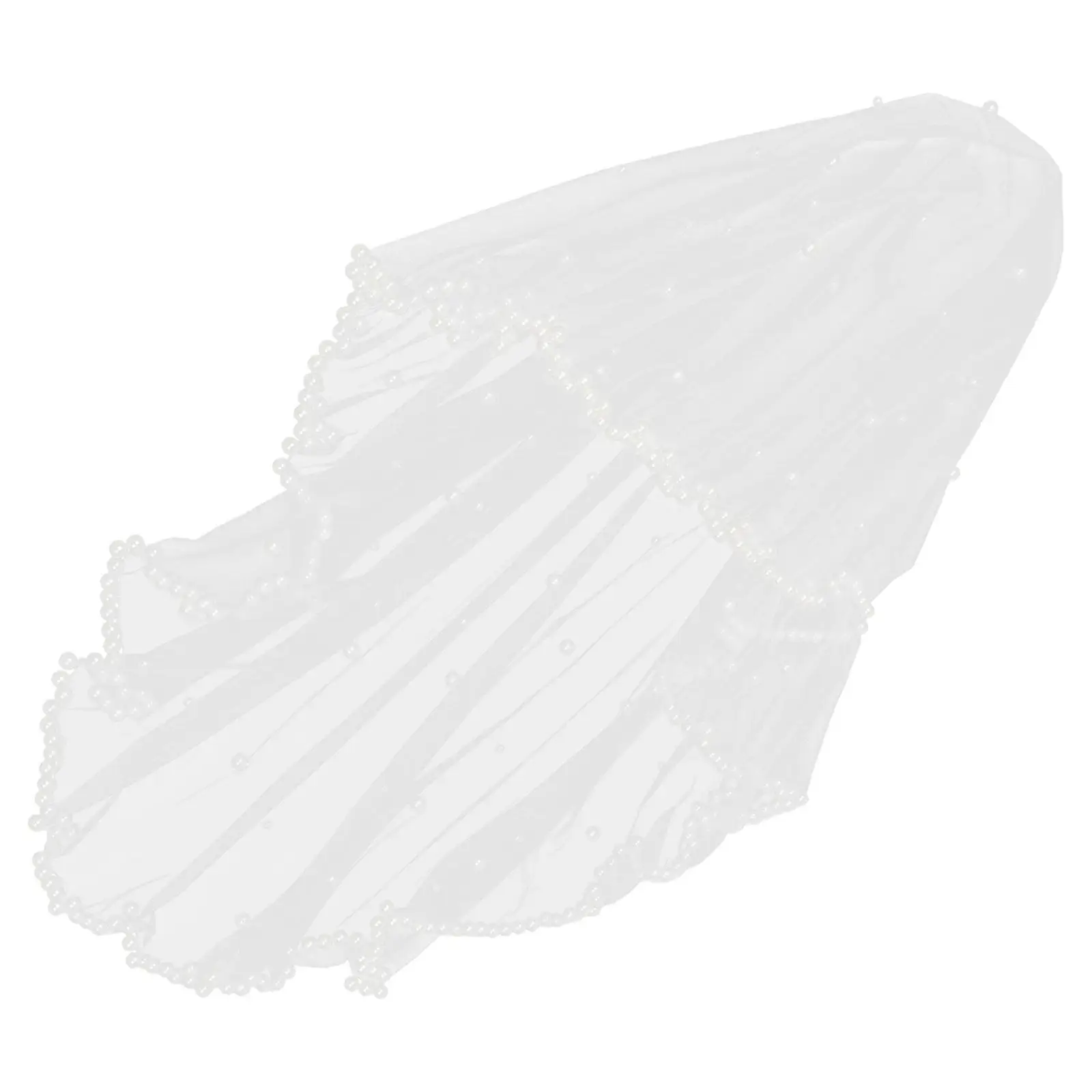 

Короткая фата с жемчугом до кончиков пальцев, бежевая, для женщин, для свадебного торжества, девичника, из тюля и сетки