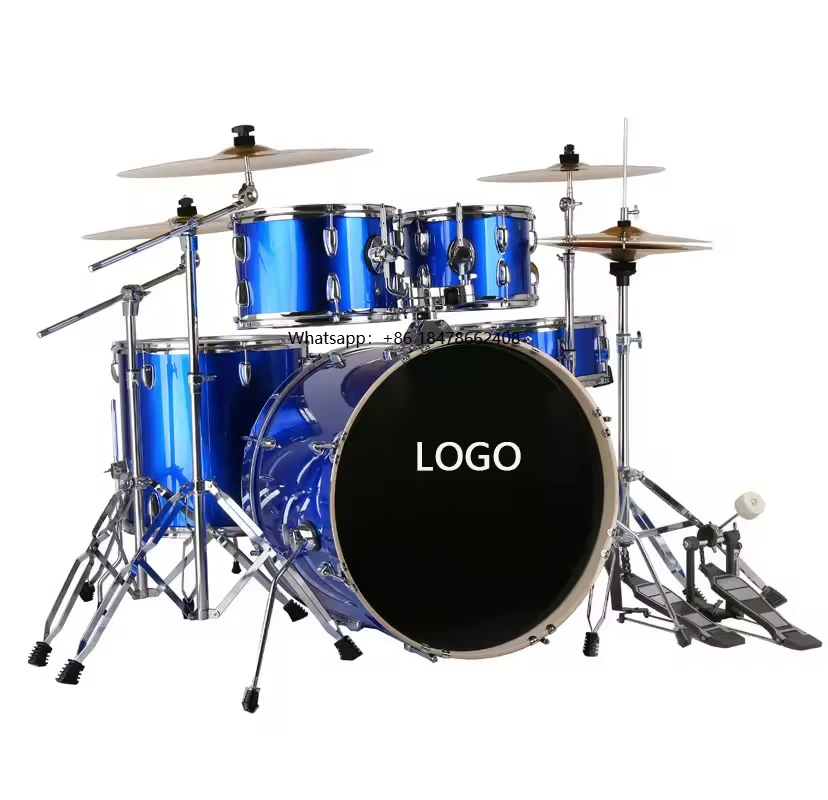 

High Quality Percussion Five Drums Two/Three/Four Cymbals Drum Set Professional Multi-color Optional