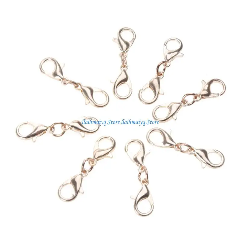 

573B 8 Pcs Double Lobster Clasp Double Claw Connector Suitable for Jewelry Chain