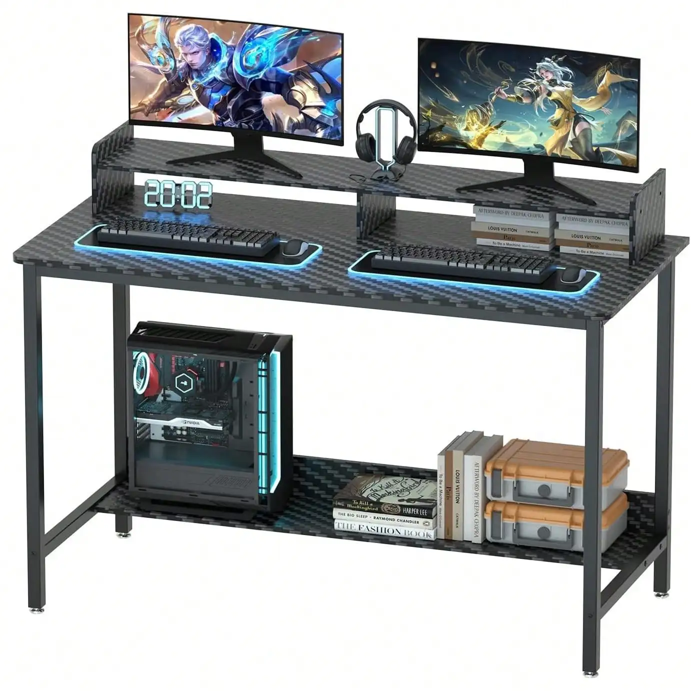 

Computer Desk, 43 Inch Gaming Writing Desk, Study PC Table Workstation With Storage For Home Office, Living Room, Bedroom