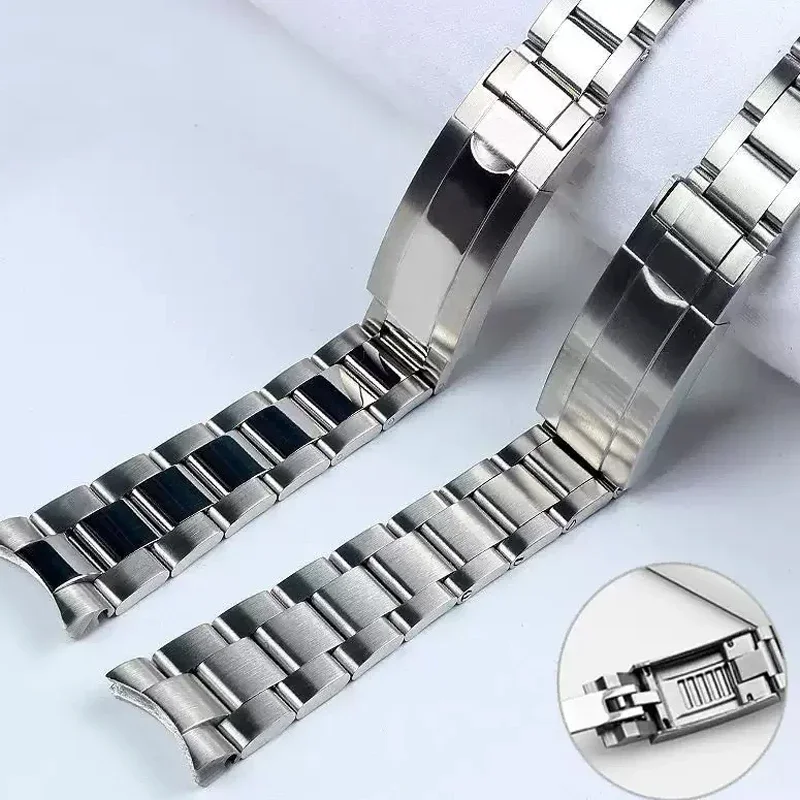 

904L Watch Band For Rolex SUBMARINER DAYTONA Fine-Tuning Pull Button Clasp Watch Strap Accessories Stainless Steel 20mm Bracelet