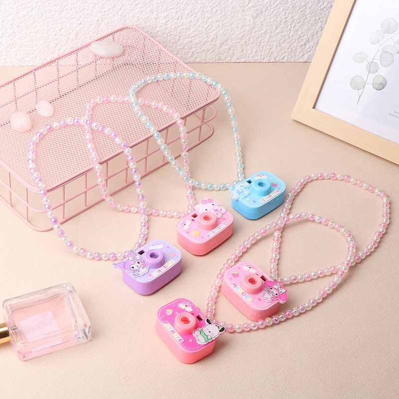 

Hello Kitty Cinnamoroll Anime Projection Camera Necklace Children's Student String Jewelry Cute Childlike Small Gift Necklace