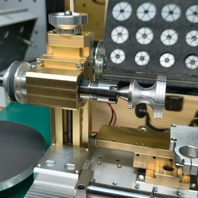 Mini Watchmaker Lathe, Multi-Function Turning Polishing Machine for Watch Case Refinishing and Wire Drawing